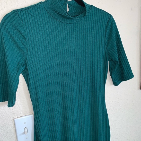 NWOT Venus Ribbed Mock Neck Midi Body Con Dress - Picture 2 of 12